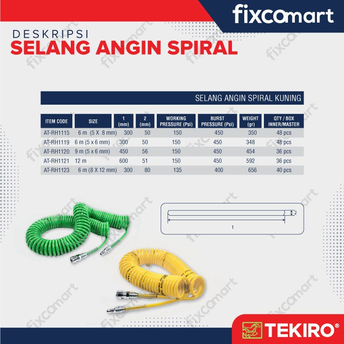 Tekiro Recoil Hose / Selang Kompresor Green / Yellow