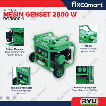 Ryu Generator Rg 3800-1 / Ryu Mesin Genset 2800 W