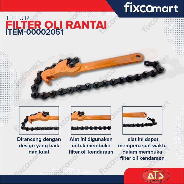 Ats Oil Filter / Filter Oli Rantai 8 Inch / Inchi