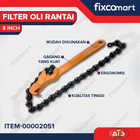 Ats Oil Filter / Filter Oli Rantai 8 Inch / Inchi