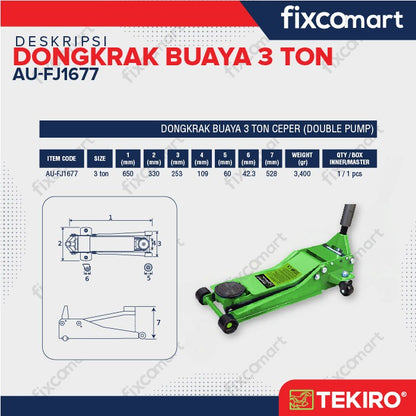 Tekiro Dongkrak Buaya 3 Ton Ceper