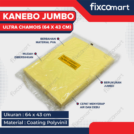 CHAIMOS Lap Kanebo Chamois Jumbo Besar 100% Asli Us / Kain Lap 43 X 64 Cm