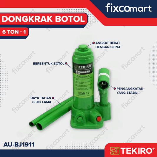 Tekiro Dongkrak Botol 6 Ton / Tekiro Hydraulic Bottle Jack