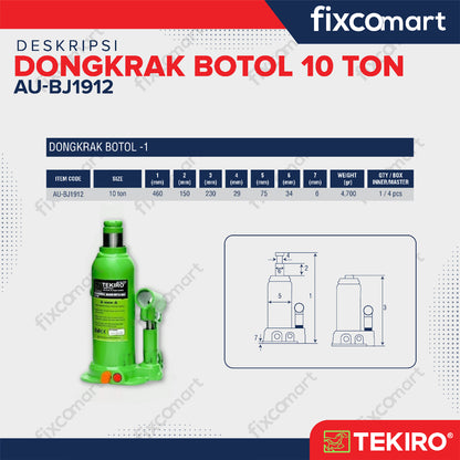 Tekiro Dongkrak Botol 10 Ton-1