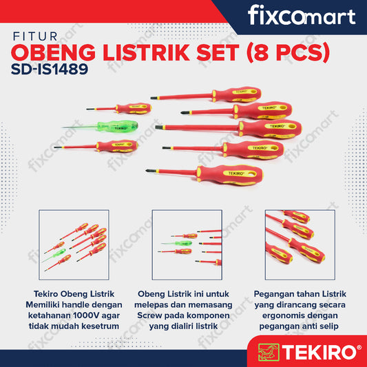 Tekiro Obeng Listrik Set 8 Pcs