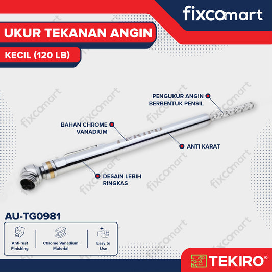 Tekiro Tire Gauge Small 120 Psi / Tekiro Ukur Tekanan Angin