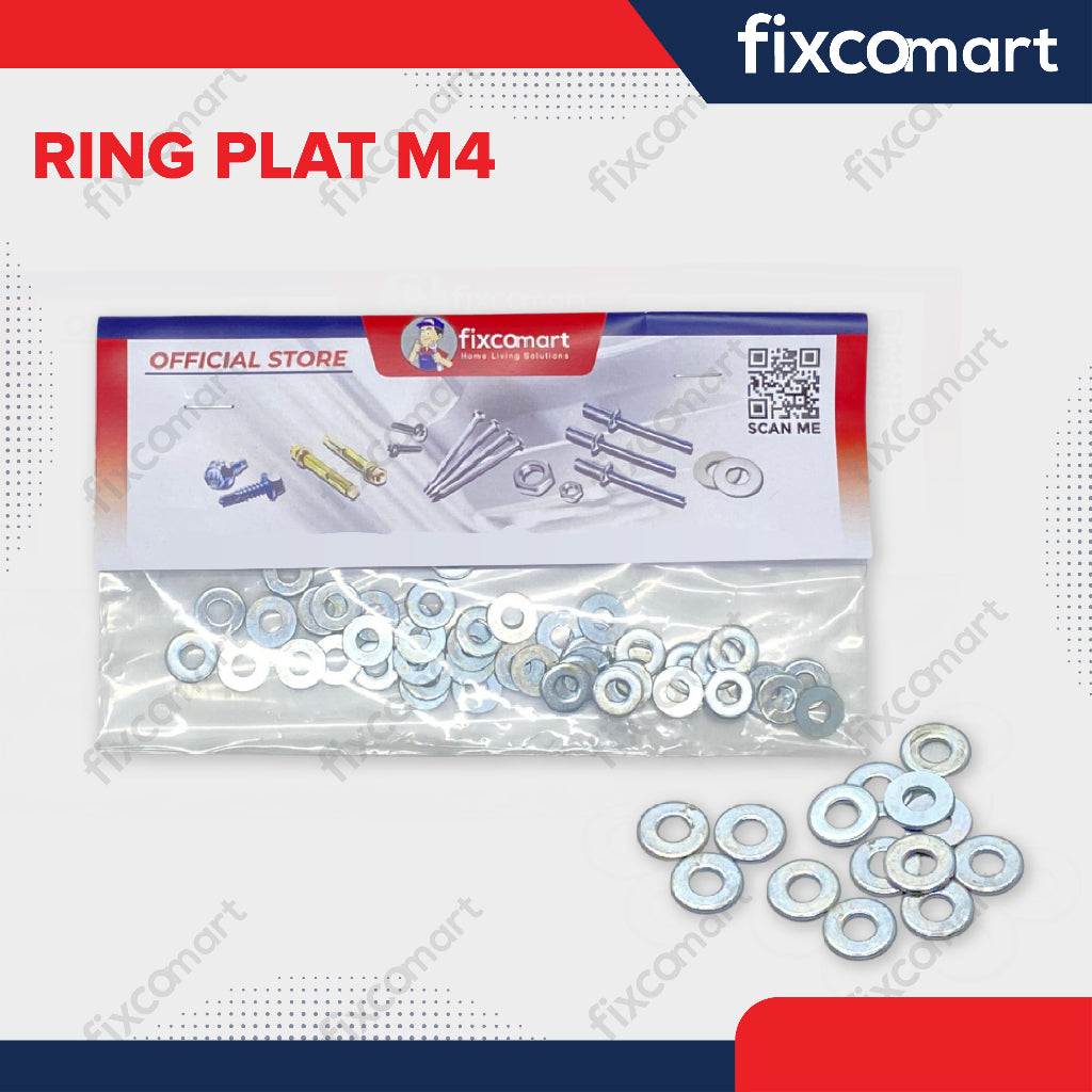 Ring Plat M4 Putih Paket 50 PCS