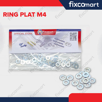 Ring Plat M4 Putih Paket 50 PCS