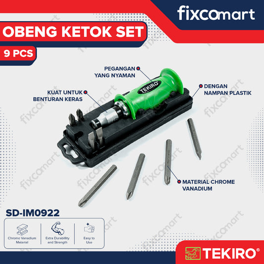 Tekiro Impact Driver / Tekiro Obeng Ketok Set 9 Pcs
