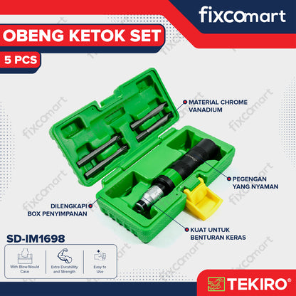 Tekiro Obeng Ketok Set 5 Pcs Box Pe / Tekiro Obeng Pukul Set Box Plastik