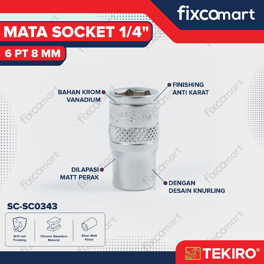 Tekiro Socket 1/4" 8 mm / Mata Socket 1/4 Inch