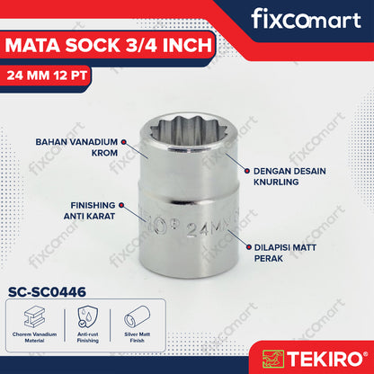 Tekiro Socket 3/4 inch 24 mm 12 PT / Mata Sock 3/4 Inch