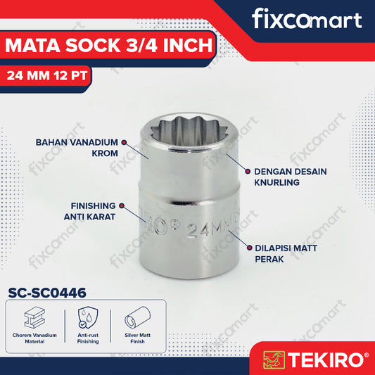 Tekiro Socket 3/4 inch 24 mm 12 PT / Mata Sock 3/4 Inch