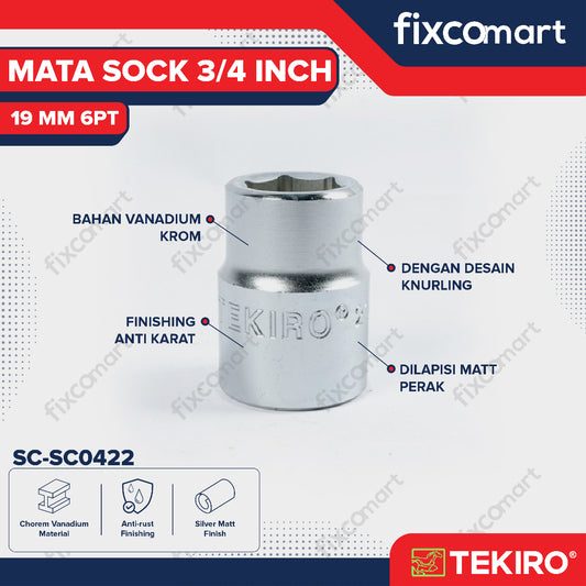 Tekiro Socket 3/4 inch 19 mm 6 PT / Mata Sock 3/4 Inch