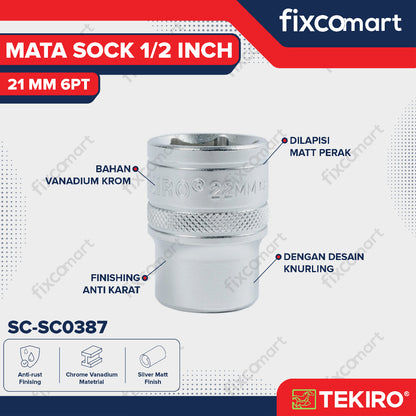 Tekiro Mata Sock 1/2 Inch 21 mm 6PT