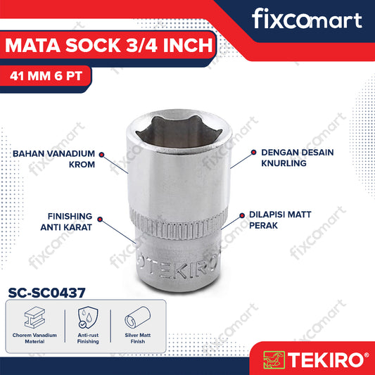 Tekiro Socket 3/4 inch 41 mm 6 PT / Mata Sock 3/4 Inch