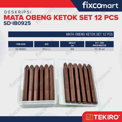 Tekiro Mata Obeng Ketok Set 12 Pcs Ph2 (-)