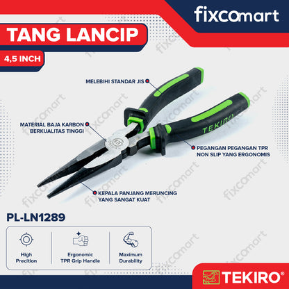 TEKIRO TANG KOMBINASI / LANCIP / POTONG LINESMAN / LONG NOSE / DIAGONAL PLIERS 4.5 inch