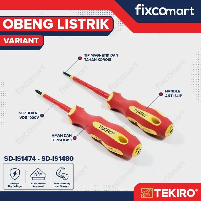 Tekiro Obeng Listrik (+) Plus dan (-) minus FIXCOMART