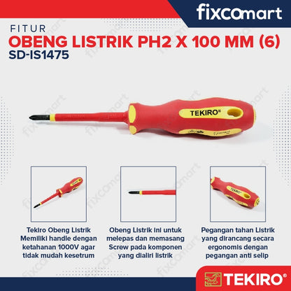 Tekiro Obeng Listrik (+) Plus dan (-) minus