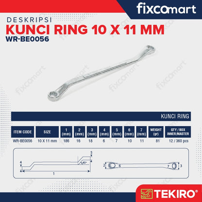 Tekiro Box End Wrench / Tekiro Kunci Ring10 X 11 MM