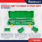 Tekiro Socket Set 1/2 Inch 17 Pcs 12 PT FIXCOMART