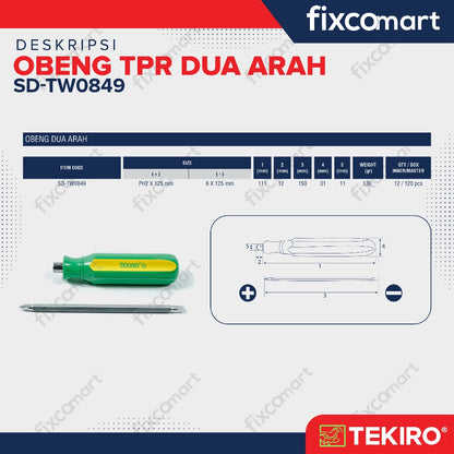 Tekiro Obeng Dua Arah /Obeng Bolak Balik Plus Minus Tekiro