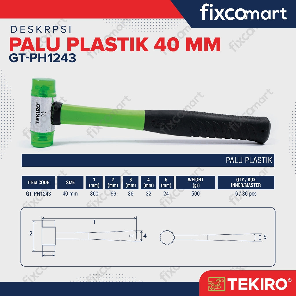 Tekiro Palu Plastik 40 Mm / Tekiro Double Plastic Hammer