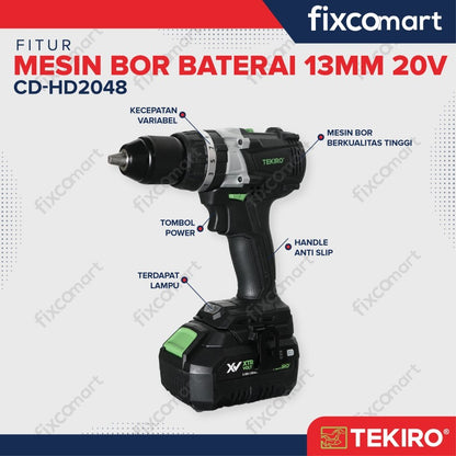 Tekiro Mesin Bor Baterai XV Brushless Cordless Hammer Drill