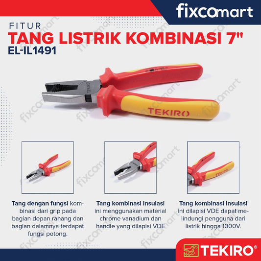 Tekiro Tang Kombinasi Listrik 7 Inch / Tang Kombinasi Elektrik
