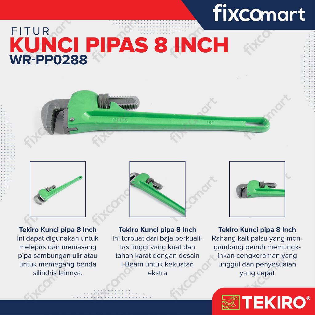 Tekiro Pipe Wrench 8" / Kunci Pipa