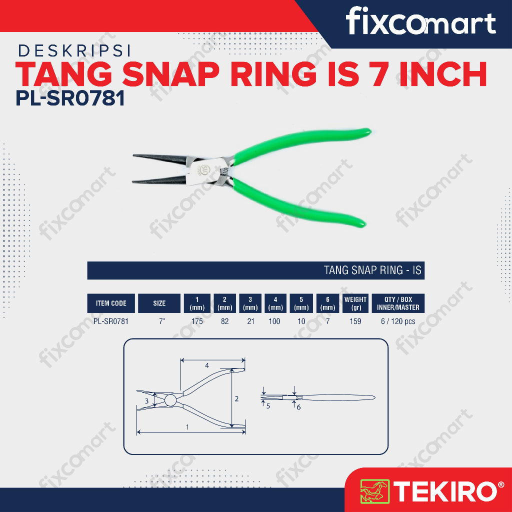 Tekiro Tang Snap Ring Is 7 Inch