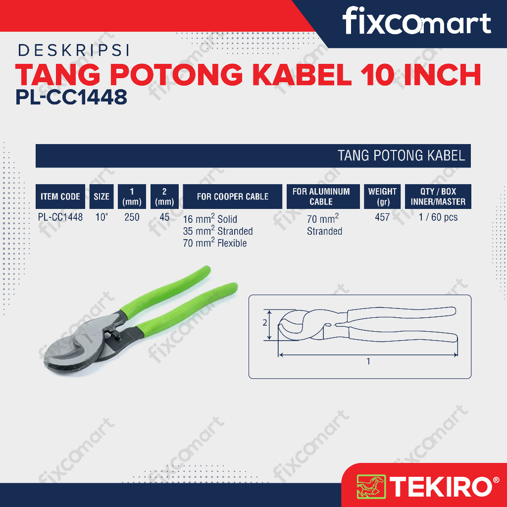 Tekiro Tang Potong Kabel 10 Inch