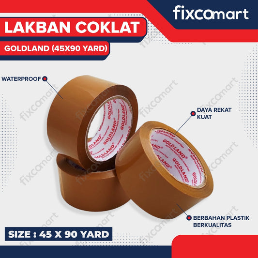Lakban Bening Coklat GOLDLAND 45 MM x 90 Yard