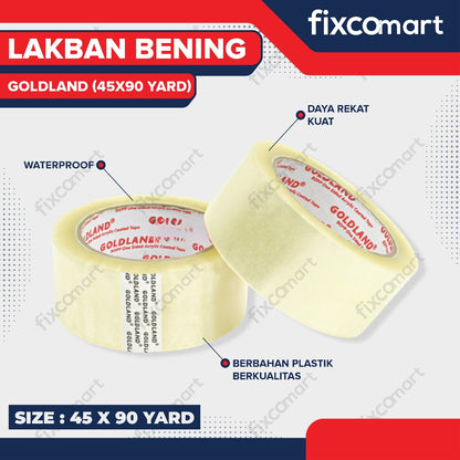 Lakban Bening Coklat GOLDLAND 45 MM x 90 Yard