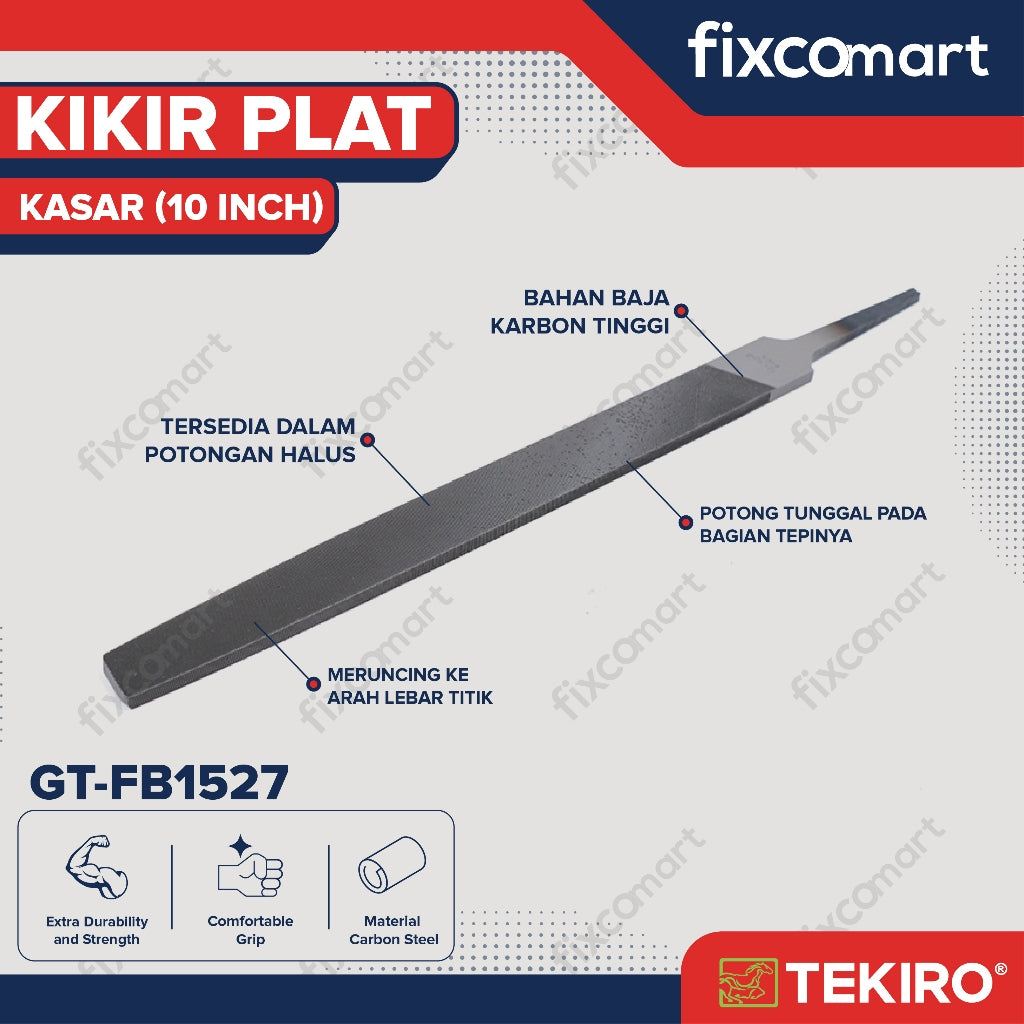 Tekiro Flat Files Bastard / Kikir Plat Kasar 10 Inch