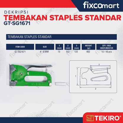 Tekiro Tembakan Staples Standar (4-8 mm) / Tekiro Staples Gun Tracker