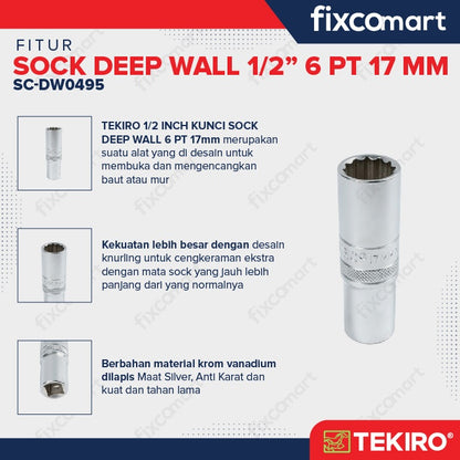 Tekiro Mata Sock Deep Waal 1/2 Inch 17 Mm 6Pt