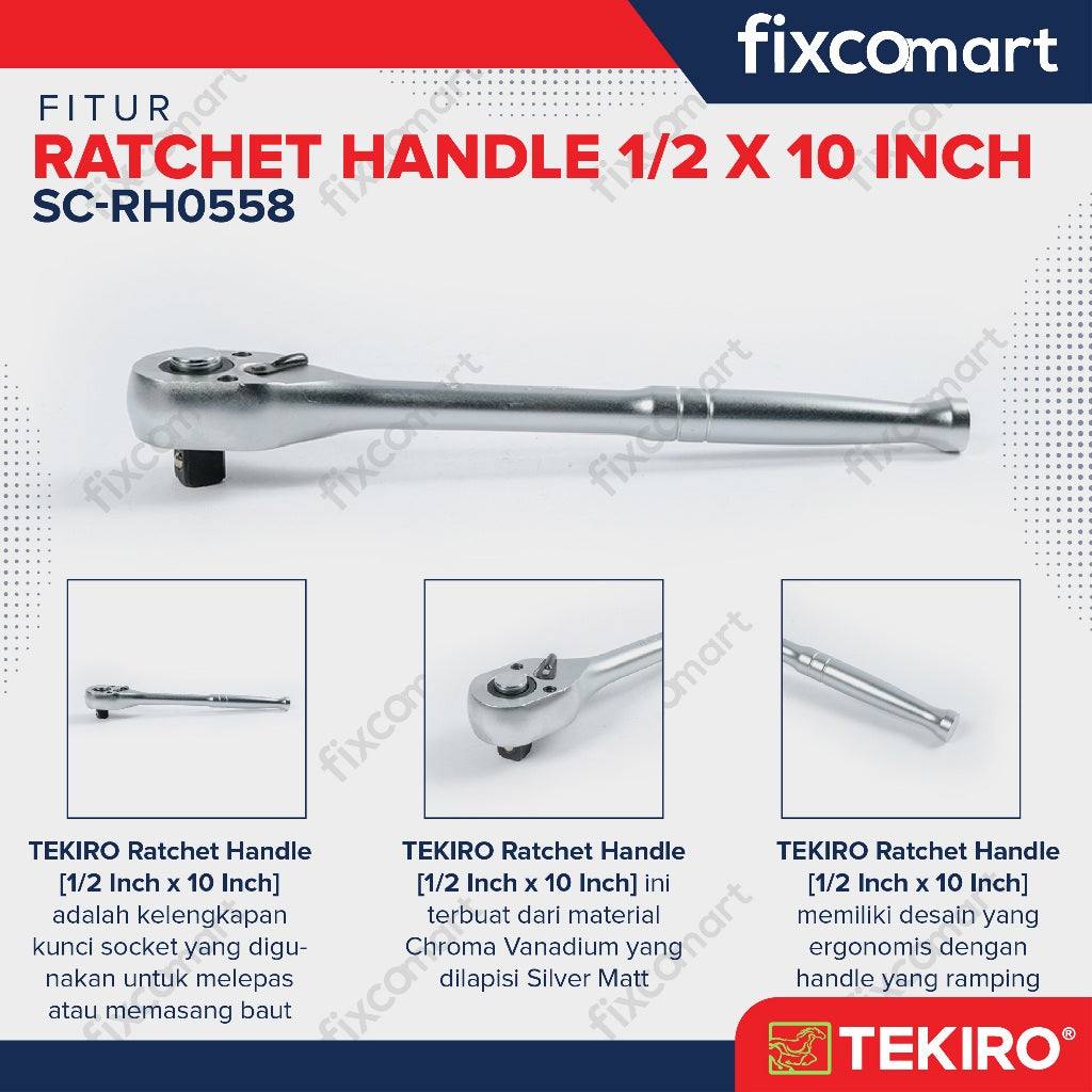 Tekiro Ratchet Handle 1/2 X 10 Inch / Tekiro Gagang Ratchet