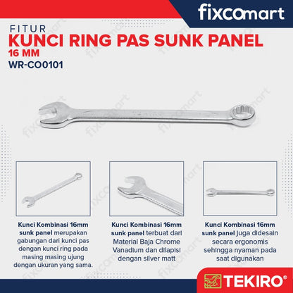 TEKIRO Kunci Ring Pas 16 Mm Sunk Panel