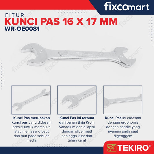 Tekiro Kunci Pas 17 X 19 mm - 16X17 MM
