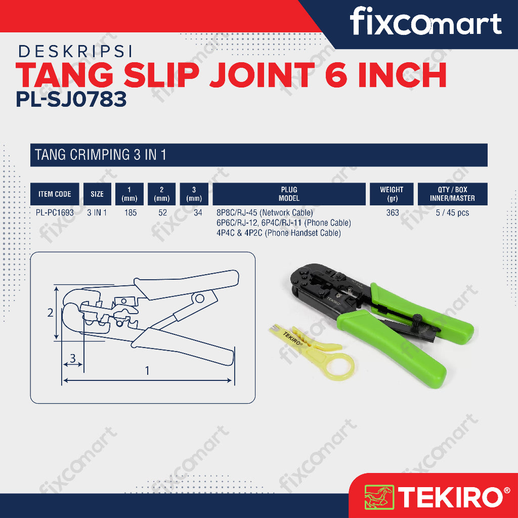 Tekiro Plug Crimper 3 In 1 / Tekiro Tang Crimping 3 In 1