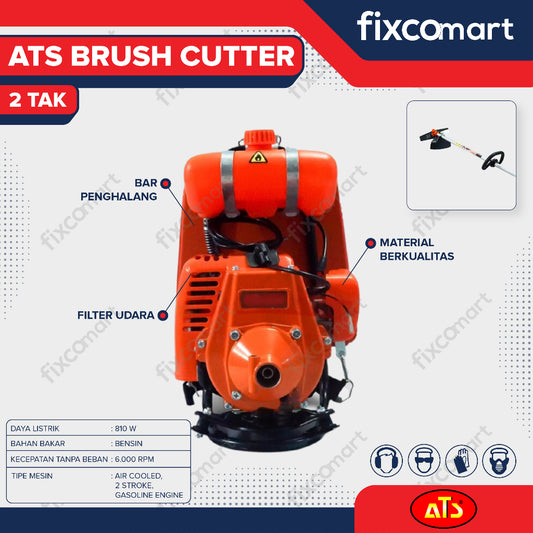Brush Cutter 2 Tak ATS - Mesin Pemotong Rumput / Potong Rumput Gendong 2Tak