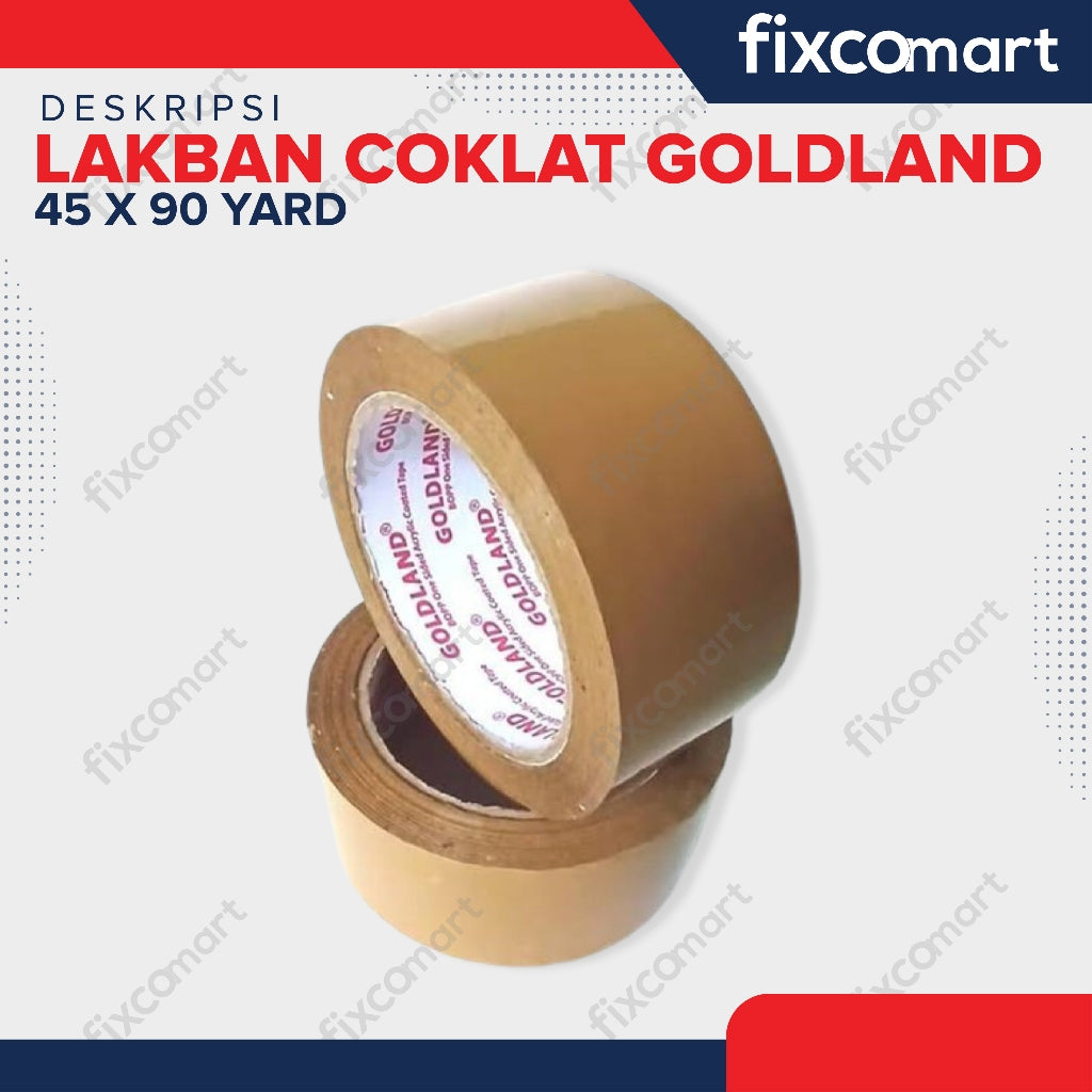 Lakban Bening Coklat GOLDLAND 45 MM x 90 Yard