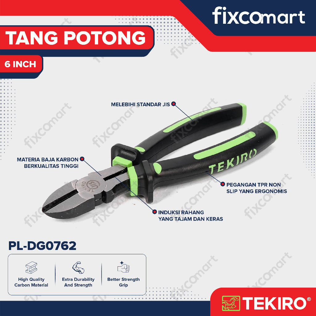 TEKIRO TANG KOMBINASI / LANCIP / POTONG LINESMAN / LONG NOSE /  DIAGONAL PLIERS 6 - 7 INCH