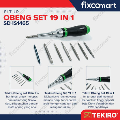 Tekiro Obeng Set 19 In 1 / Tekiro Obeng Dua Arah