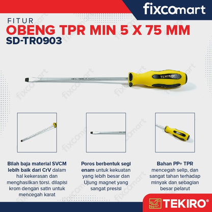TEKIRO Obeng TPR (-) 5 X 75 mm