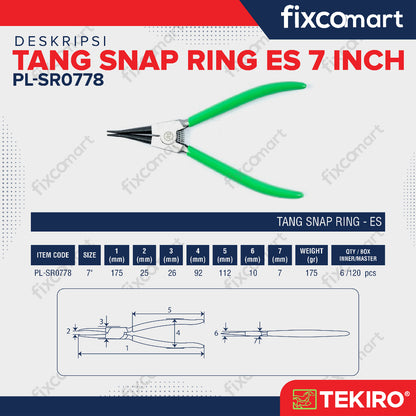 Tekiro Tang Snap Ring Tekan Buka Es 7 Inch