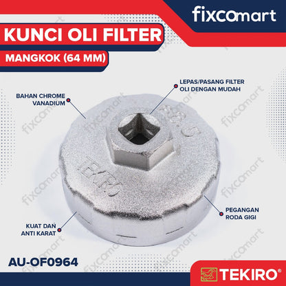Tekiro Kunci Oil Filter Mangkok 64 Mm / Kunci Oil Filter Avanza, Crv, City