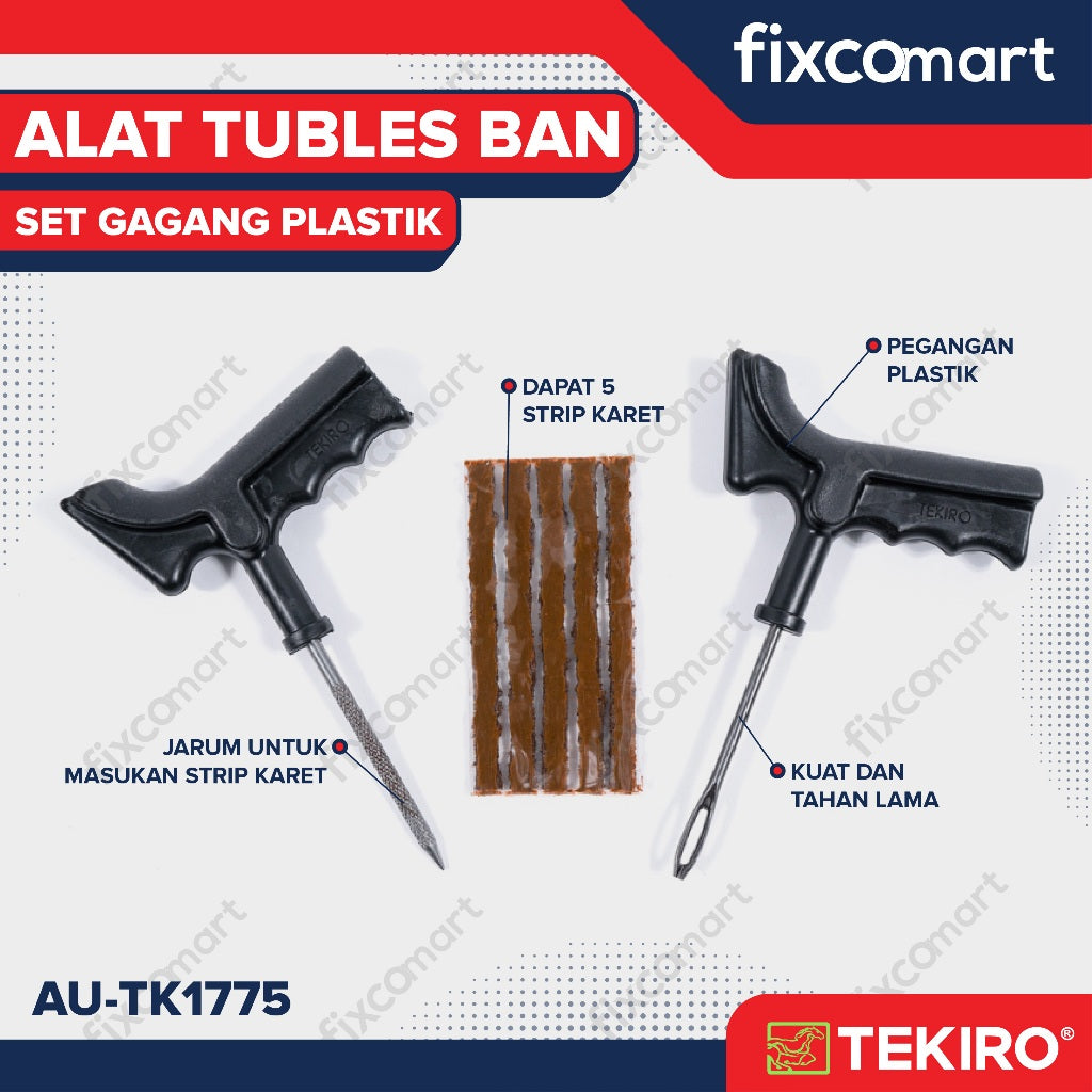 TEKIRO Alat Tubles Ban Set Gagang Plastik